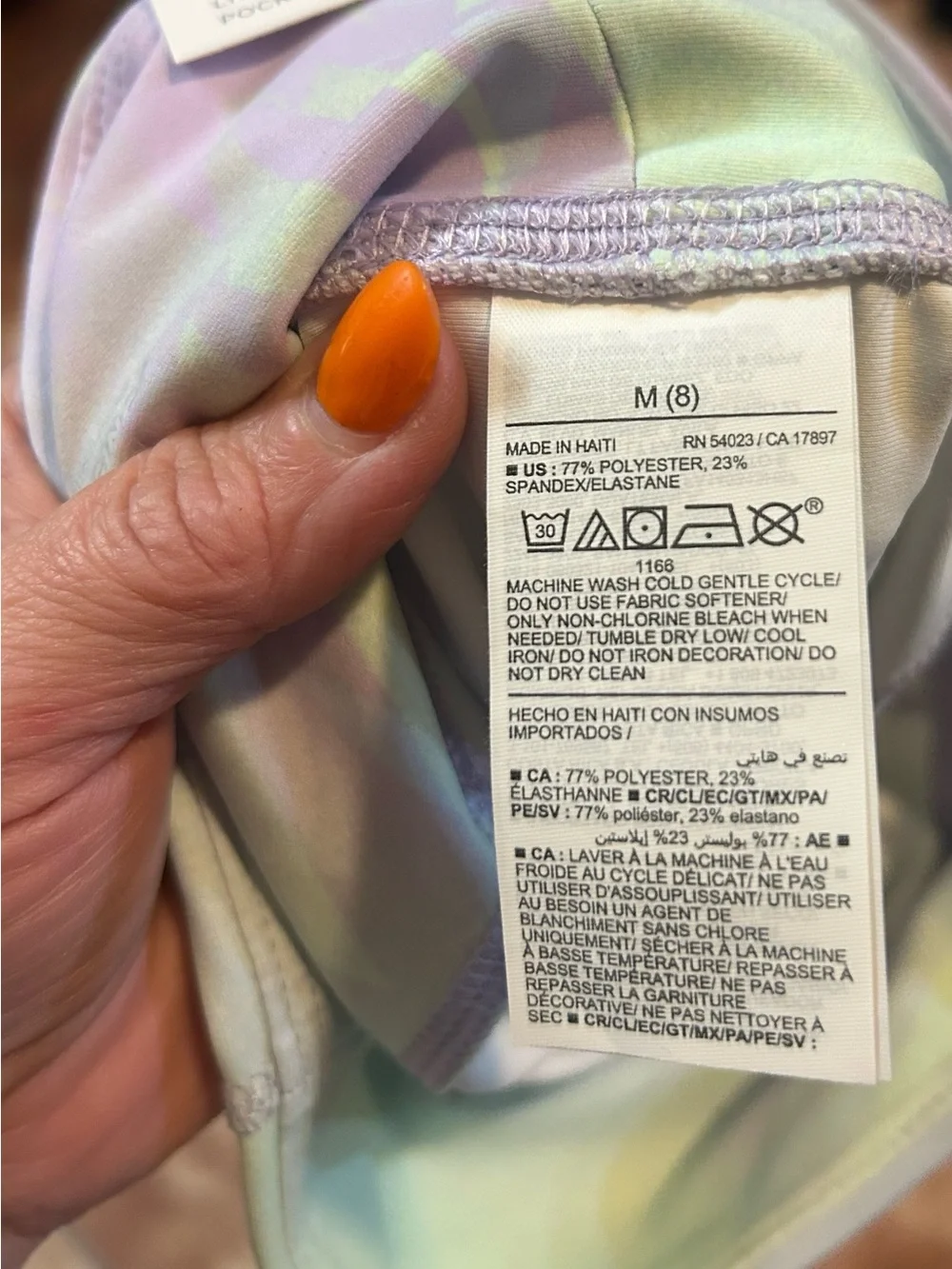 Old Navy Pastel Green & Lilac Kids Leggings with Leaf Print